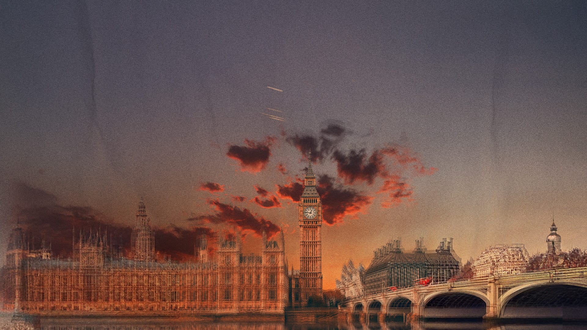 London skyline at dusk - Big Ben and Westminster